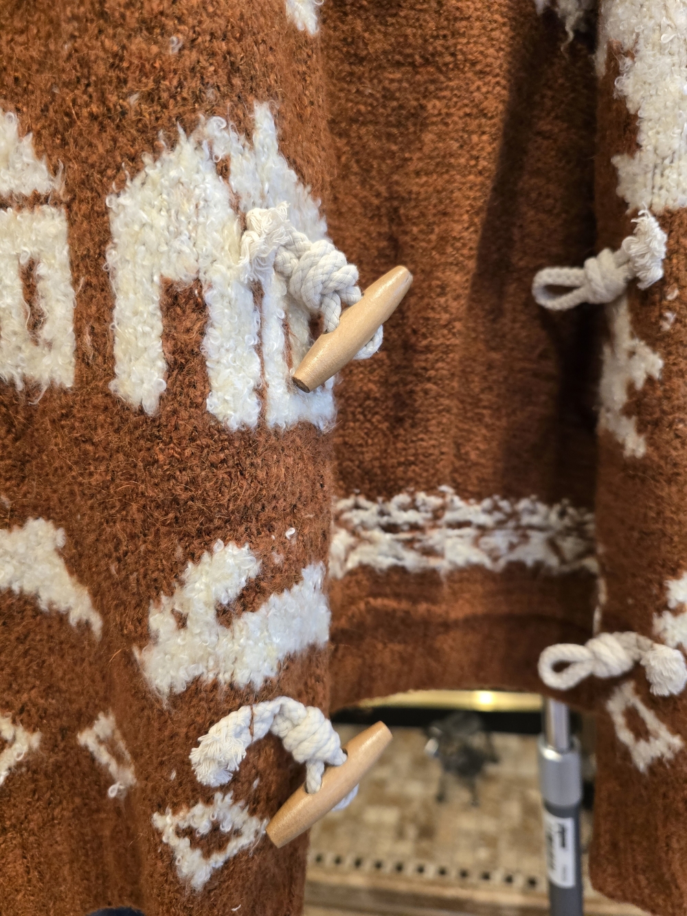 Free People Rust and Cream Toggle Knit Cardigan - Picture 5 of 7